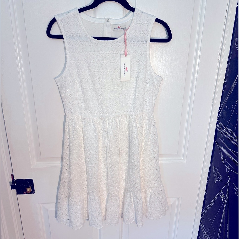 Vineyard Vines White Eyelet Sleeveless Sundress